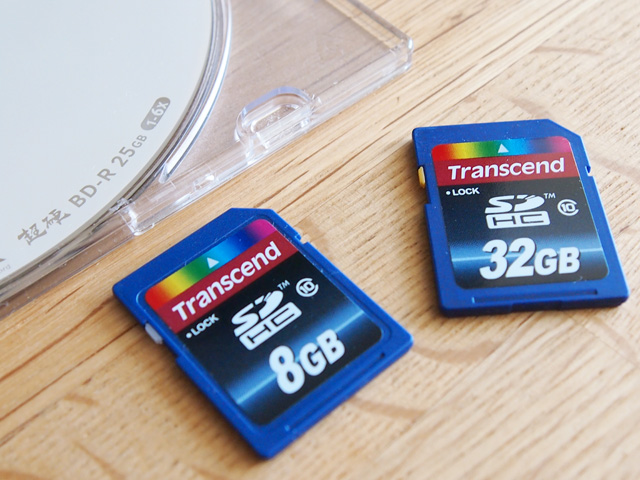 ブルーレイディスクなら、大容量のSDカードも一気にバックアップがとれます
