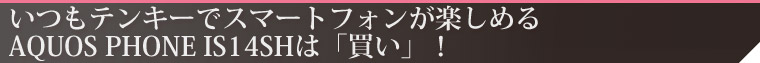 いつもテンキーでスマートフォンが楽しめるAQUOS PHONE IS14SHは「買い」！