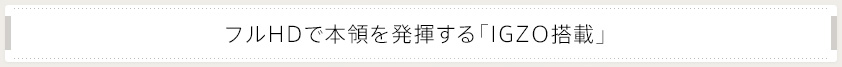 フルHDで本領を発揮する「IGZO搭載」