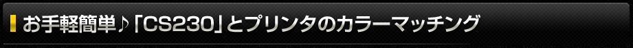 お手軽簡単♪　「CS230」とプリンタのカラーマッチング