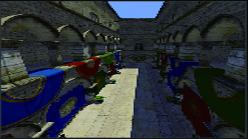 それぞれの歪みが中和しあって、ユーザーが見る映像はこのような正常な拡大像となる。