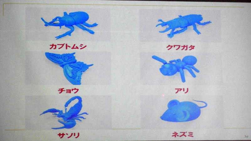 2017年度の小学生向け自由研究教室では、全部で6種類の3Dオブジェを用意