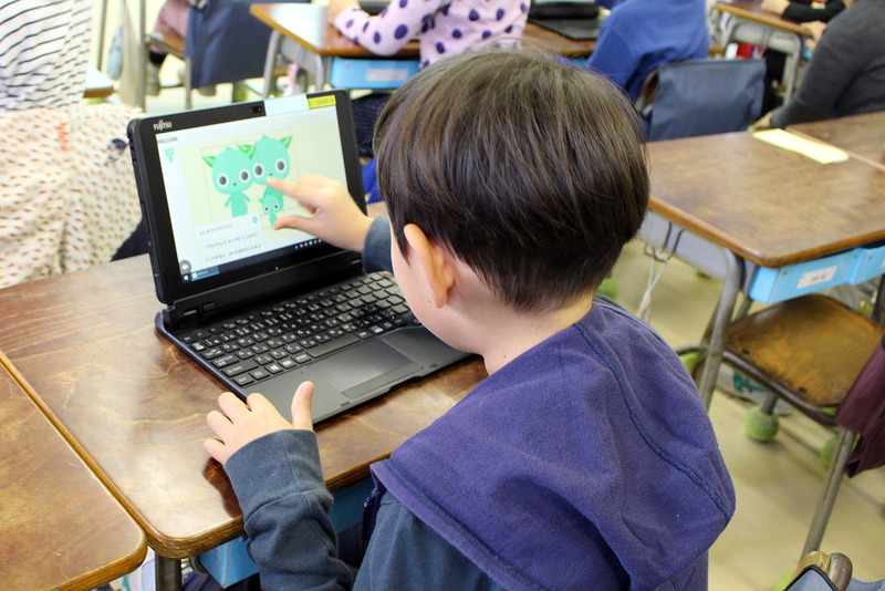 アプリ内のキャラクター「そらもん」には、「可愛い」という声があがり、子どもたちも積極的に動かしていた