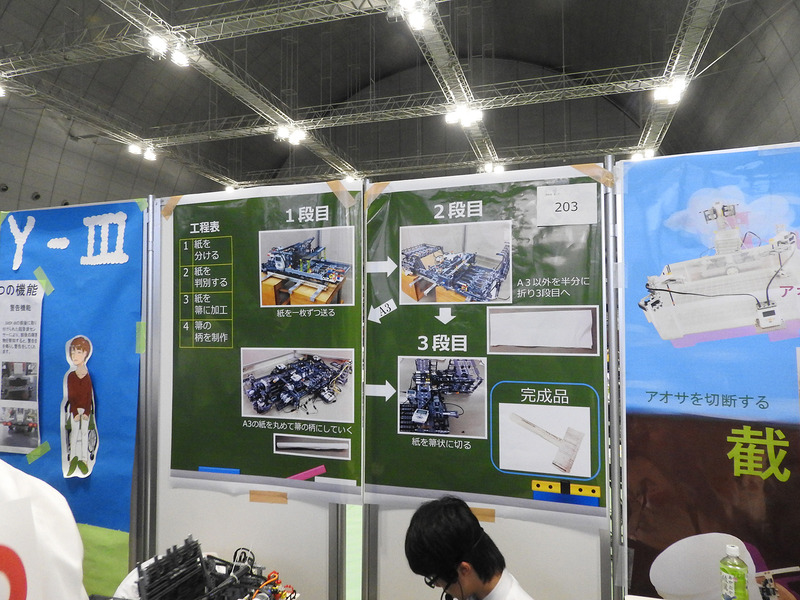 紙を折る、紙の選別、加工、を三段に分けて行う