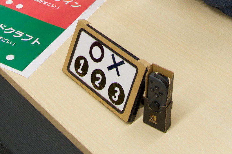 文字を切り抜いた紙が画面に重ねられ、いずれかの文字が光る仕組み