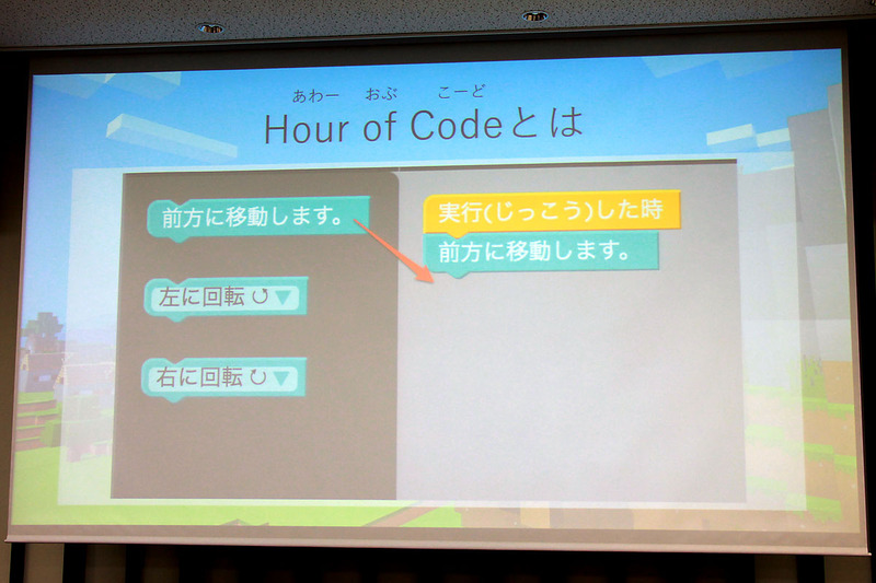 Hour of Codeならコードを書かずに、日本語でプログラミング体験ができる
