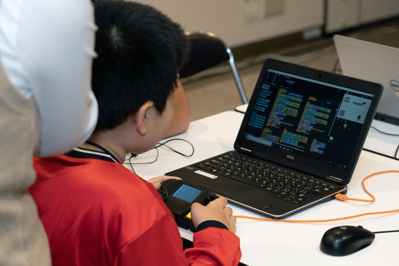 ゲームプログラミングのほか、Spresenseが備えるオーディオやカメラ機能が体験できた