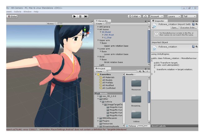 Unityでのプログラミング画面