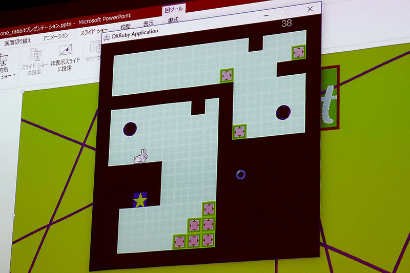 プレイヤーはウサギのキャラクターの操作とステージを回転させることでウサギをゴールに移動させる
