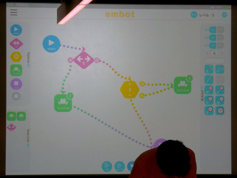 タブレットのプログラム制御画面