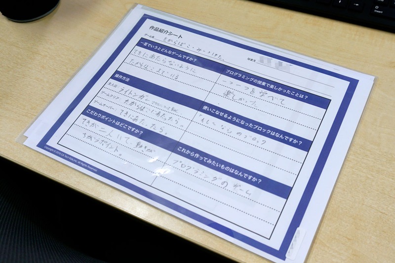 作品紹介シートは自分なりの言葉で説明されている