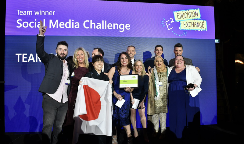 日本から参加したつくば市立学園の森義務教育学校の山口禎恵教諭のチームが、「Social Media Challenge」の部門で授賞
