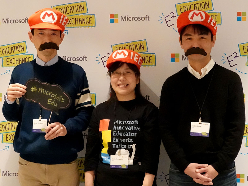 「Microsoft Education Exchange 2019」に参加した教員達（左から甲南高等学校・中学校 村上仙瑞教諭、つくば市立学園の森義務教育学校 特別支援教育コーディネーター 山口禎恵教諭、東京学芸大学附属小金井小学校 鈴木秀樹教諭）