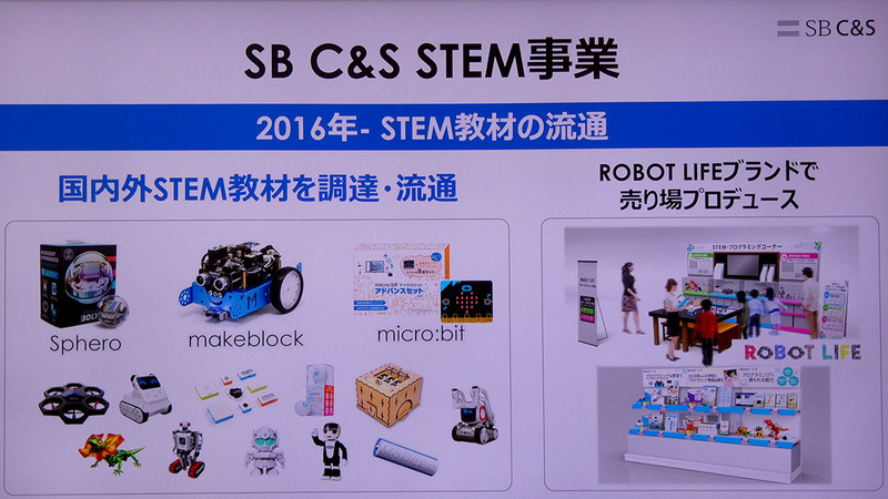 SB C&Sは、2016年から国内外のSTEM教材の調達・流通を開始し、ROBOT LIFEブランドで売り場のプロデュースも行っている