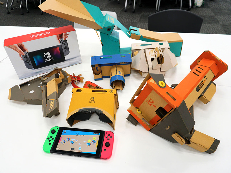 VR KITのさまざまなToy-Conは、Joy-Conの振動効果や段ボール工作の可動部分が絶妙に連動して、不思議な体感が得られる