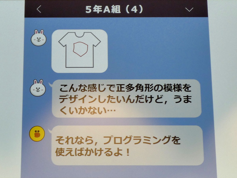 メッセージのやり取りがあったという設定で、Tシャツの柄を描くという目的がはっきりした