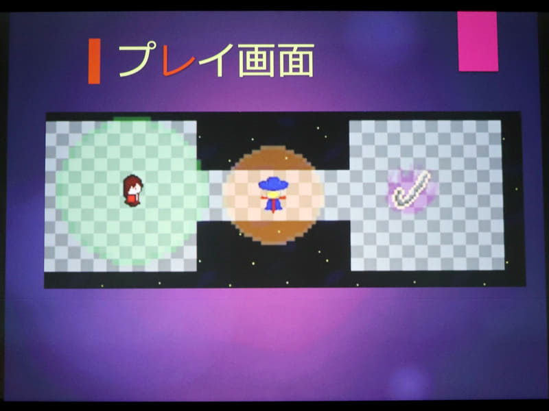 プレイ画面左側のプレイヤーを幽体離脱させ、幽体を操作して右のアイテムに憑依することで、そのアイテムをプレイヤーまで移動させてアイテムを回収していく