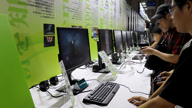 発表会が行われた東京ゲームショーの会場内には、今回の作品が遊べるように試遊台が設けられた