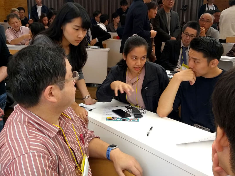 参加者は各グループにアジア各国からのリーダーを交え、さまざまなやり取りが行われた