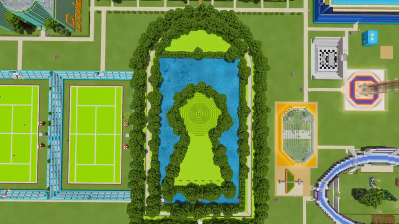 歴史で学んだ仁徳天皇陵を再現し、水堀ではカヌーを、外堀はマラソンコース、古墳の中にはゴルフコースが設けられている