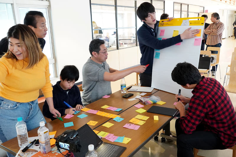 報告会は参加者がグループに分かれて、今までの居場所について振り返るワークショップ形式で行われた