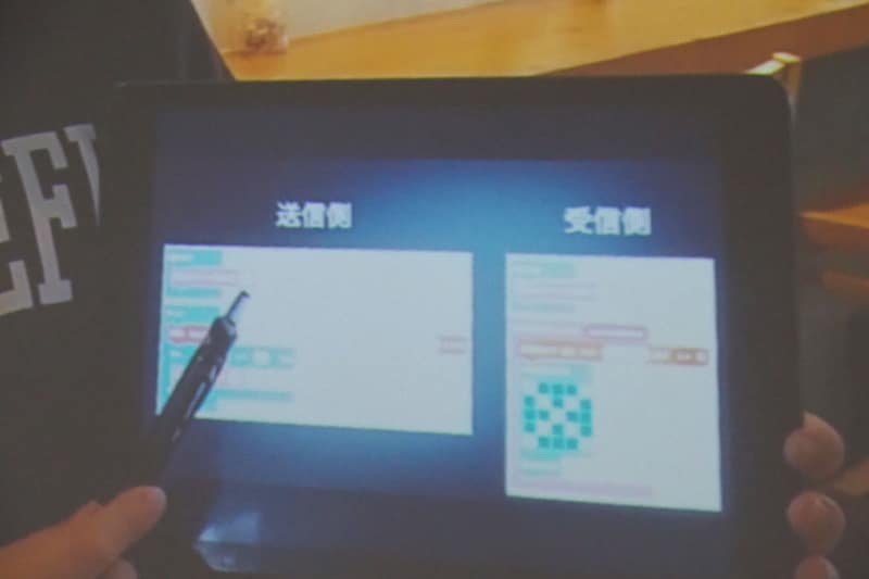 「ブザーロボット」は、音と光で知らせることで、目の悪い人でも、耳の悪い人でも車に気がつくことができる