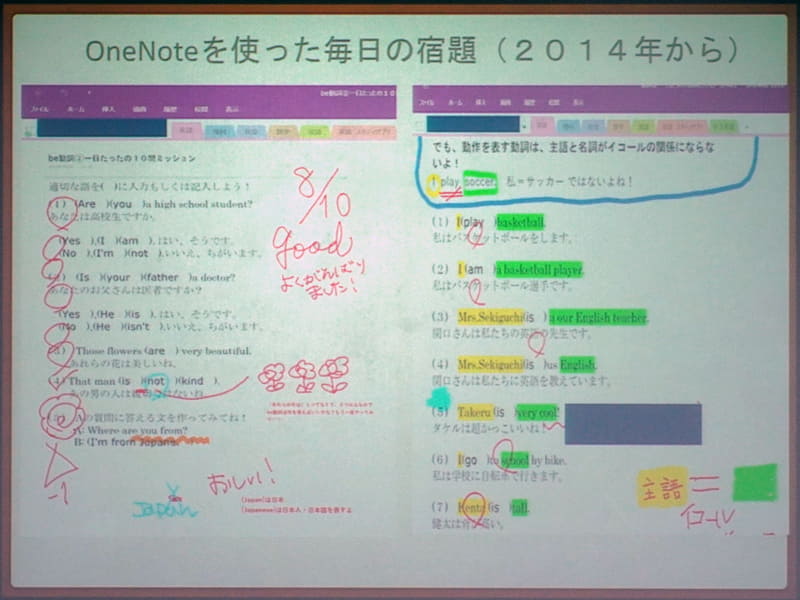 「紙のプリントで宿題ができない子もOneNoteでテキスト化してあげるとできるようになる」と関口教諭。