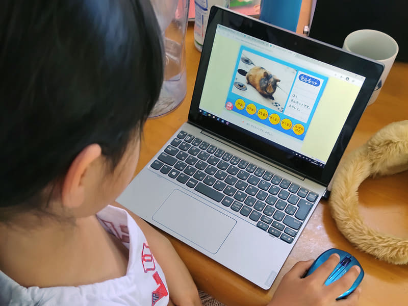 小学1年生でも、マウスとキーボードに慣れるまでに時間はかからない子も多い