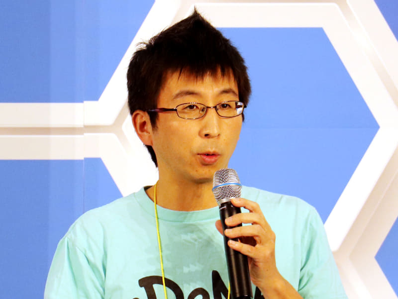 株式会社ディー・エヌ・エー 末廣章介氏「ディー・エヌ・エーは野球のイメージが強いかもしれないが、本業はプログラミング。入賞チームにはプログラミングのお仕事体験を提供するので、是非優勝を目指して欲しい」