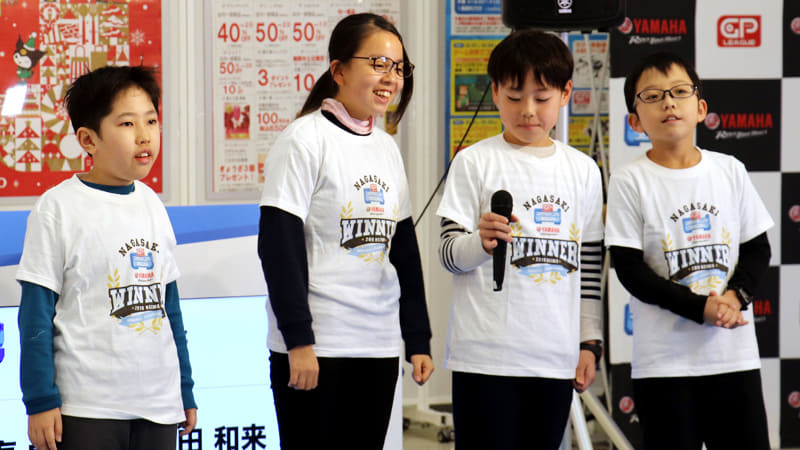 【長崎代表】内海舜平さん（Scratch担当）、丸田和来さん（MakeCode担当）、尾上琥太郎さん（Drone担当）、橋口 渉さん（Robot担当）