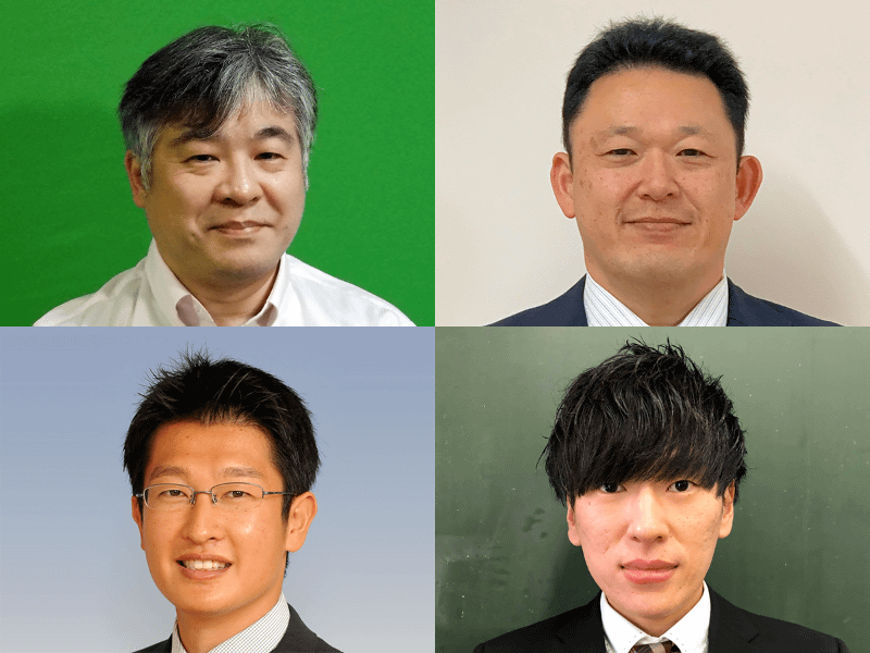 （写真上段左から）那須町教育委員会 学校教育課 プログラミング教育推進スーパーバイザー 星野尚氏、大田原市立大田原小学校 黒田充教諭、（写真下段左から）同校 大高伸吾教諭、日光市立三依小中学校 渡部諒教諭