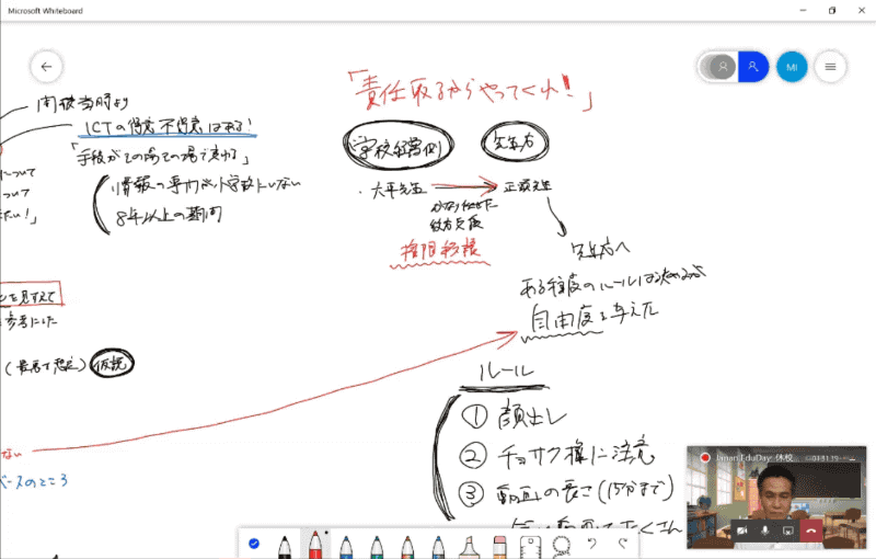 オンライン授業についての原則を示しつつ、現場の先生が自由に動ける余白を大切にしたという