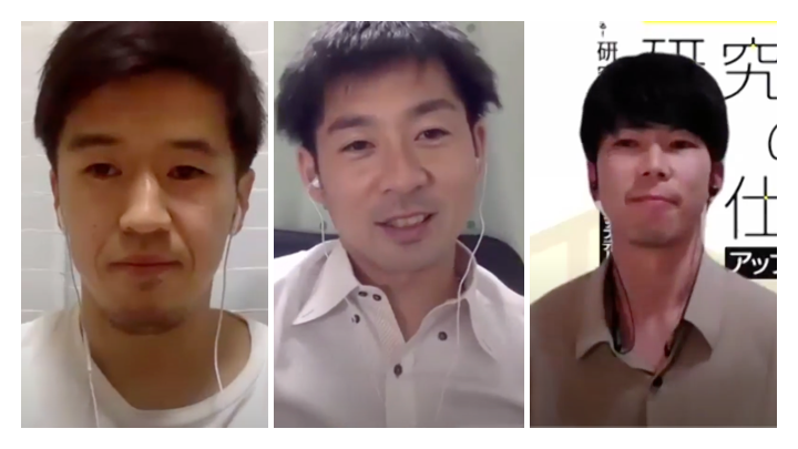 写真左から、東京都練馬区立石神井台小学校の二川佳祐教諭、東京都調布市立多摩川小学校の庄子寛之教諭、東京都小金井市立前原小学校の蓑手章吾教諭