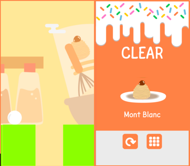 写真左）CoolestProjects2018 Games + Web Games部門最優秀賞受賞の「しろまるキャンディー」。