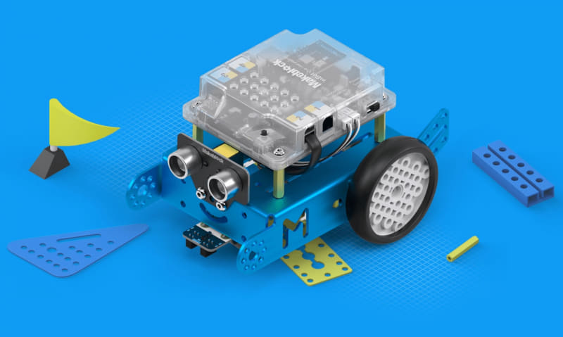 プログラミングロボット「mBot」。学校だけでなく、民間のプログラミング教室などでも活用されている