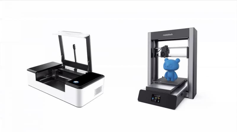 MakeBlockでは、ロボット以外にも、ものづくりを支援する3Dプリンターやレーザーカッターなどを開発している