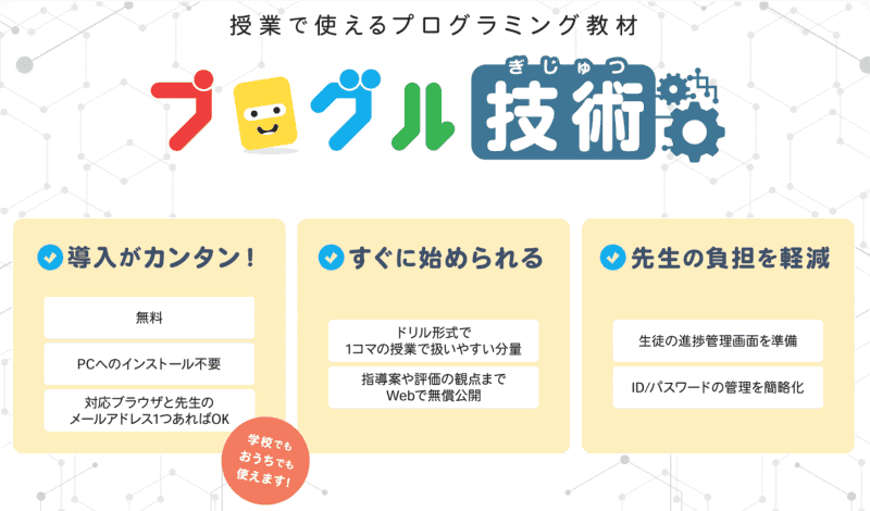 みんなのコードが開発した、中学の技術・家庭で活用できるプログラミング教材「プログル技術」