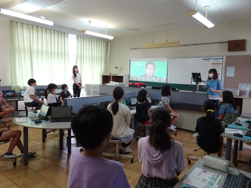 オンラインでの出前授業の様子