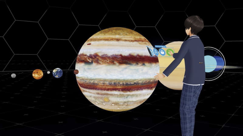 地球儀や宇宙空間での天体の様子、月の満ち欠けをVRで体験