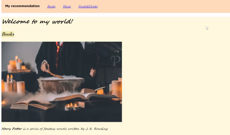 Yさんが制作したサイト。休校の時間を有意義に使って制作に取り組んだ