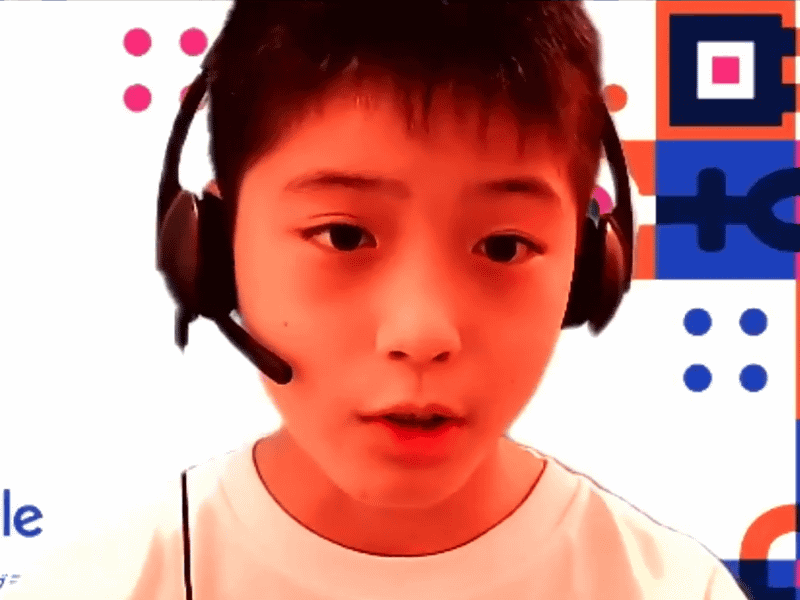 川崎琳太郎さん（14歳）。お父さんから今回のコンテストを教えてもらい応募したという