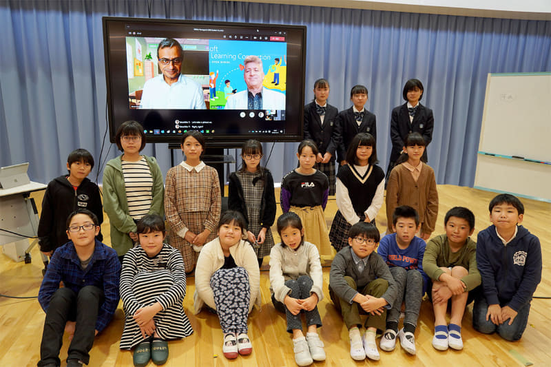 Microsoft Global Learning Connection 2020 Japanに参加した、みどりの学園義務教育学校の児童生徒たち