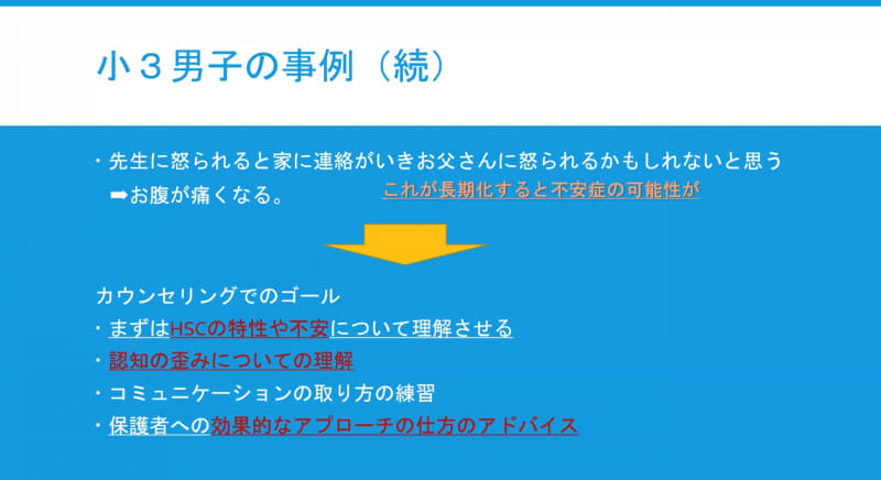ADHDの疑いで検査に訪れた小3男子の事例