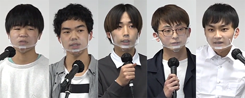 （写真左から）「Rocat」を開発した饗庭陽月さん/磯崎孝太さん/大崎夏太さん/寺門幸紀さん/弓削隼大さん