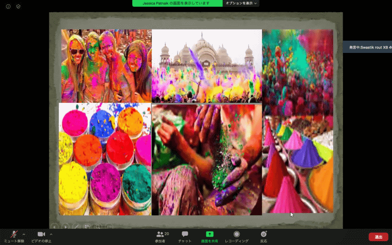 インドの生徒は自分たち国のお祭りについて紹介してくれたことも