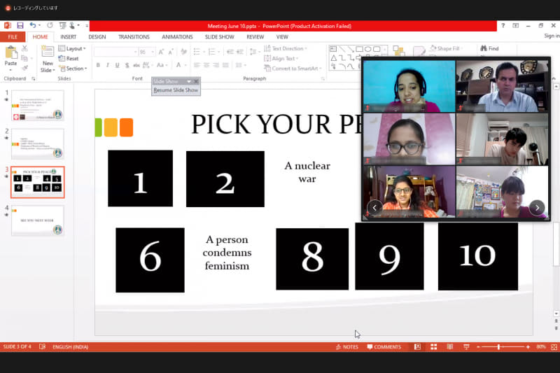 平和をテーマに議論で、意見交換をスムーズにするために用いたカードゲーム。平和に関するお題をカードに書き、選んだものについて語り合う