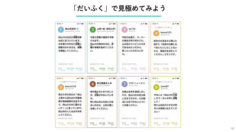 SNSの情報を見きわめるポイントが8枚のカードに含まれている