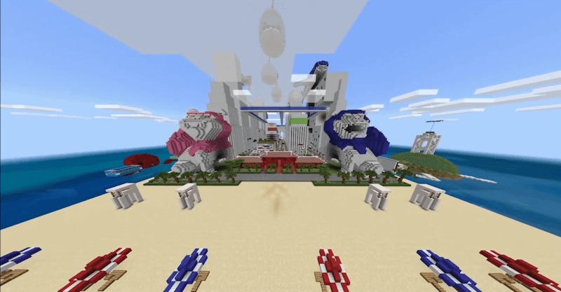 巨大なシーサーが出迎える入口。コンセプトは「世界がすべて学校」