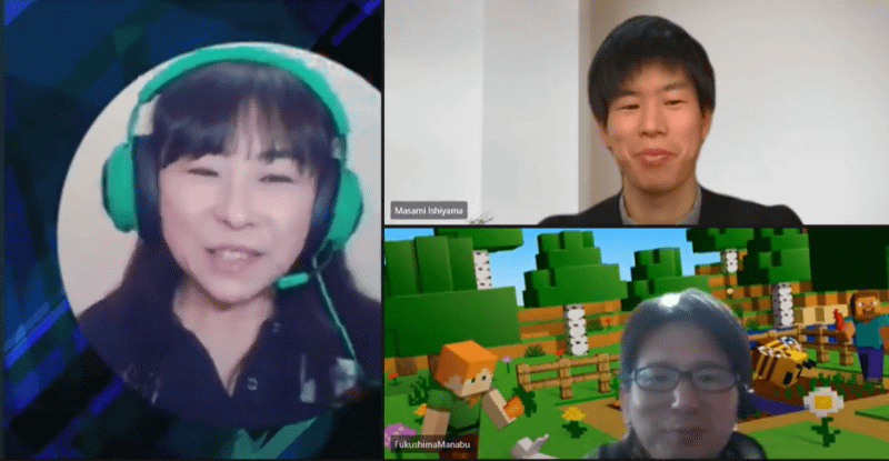 合同会社かんがえる代表 五十嵐晶子氏（写真左）、日本マイクロソフト文教部門の石山将氏（写真右上）、福島学氏（写真右下）