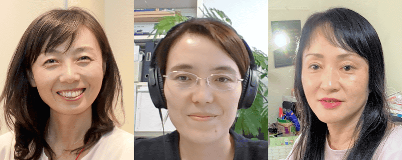 （写真左から）東京学芸大学附属小金井小学校 養護教諭 特別支援教育コーディネーター兼務 佐藤牧子教諭、高崎健康福祉大学 人間発達学部 子ども教育学科 講師 村田美和氏、長野県教育委員会 ICTインクルーシブ推進協議会アドバイザー ICT学び推進協議会アドバイザー 両川晃子氏